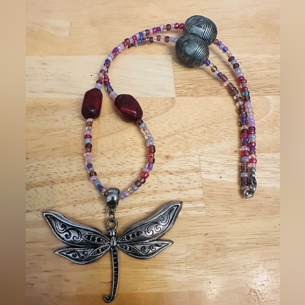 Firefly Czech beaded Necklace - Picture 2 of 2